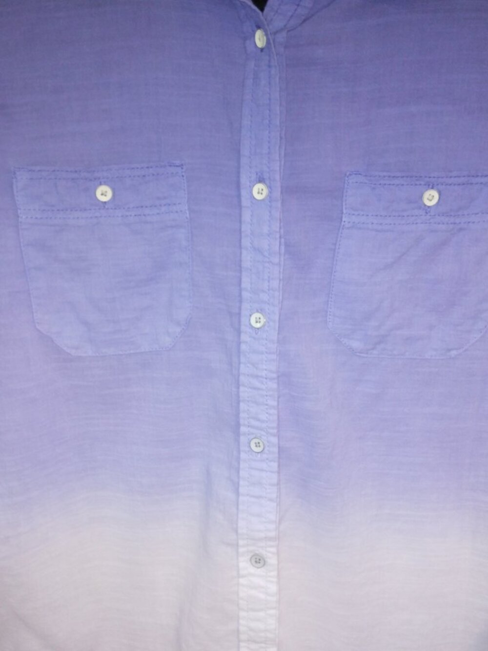 WOMEN'S BLUE/WHITE OMBRE BUTTON DOWN SHIRT - SIZE S - Picture 3 of 4